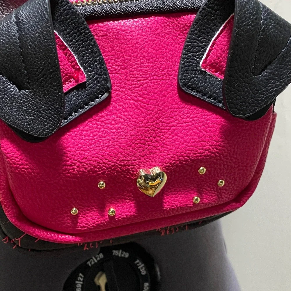 Betsey Johnson Mini pink dog backpack
